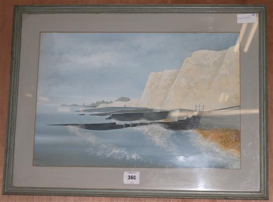 Michael Warre Ovingdean Cliffs 36 x 54cm